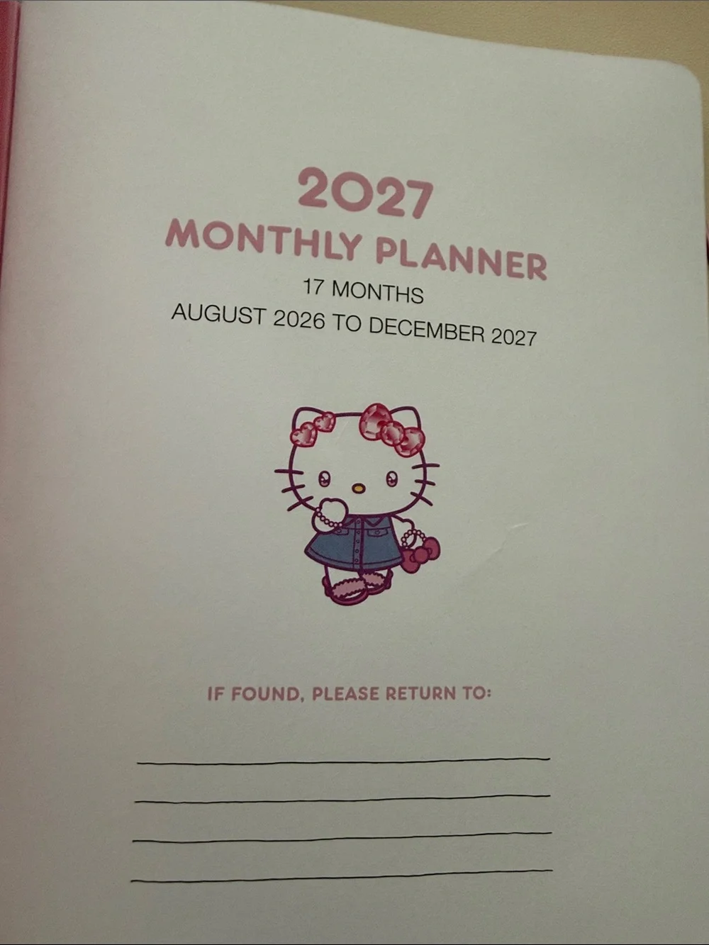 Sanrio 2027 Planner with Blue & Pink Accents